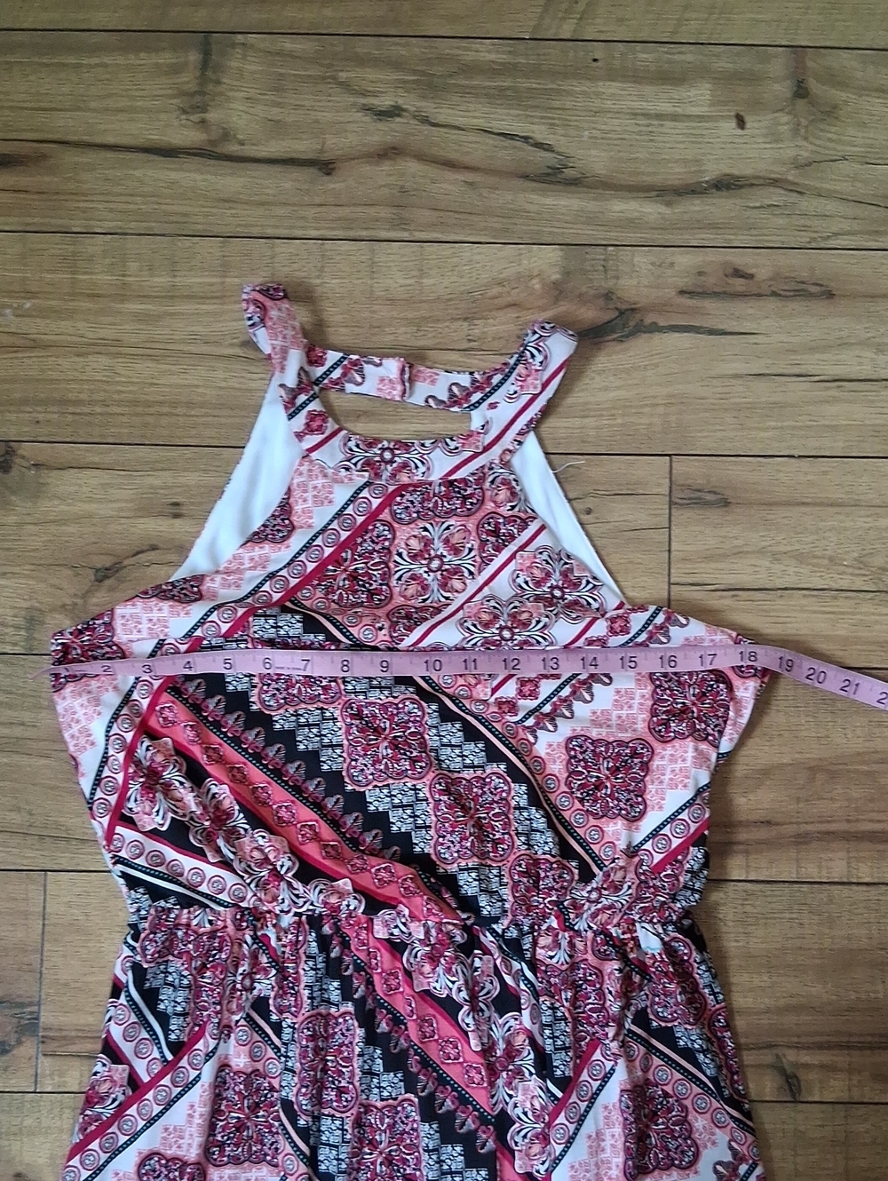 Trixxi Women's Halter Pink Multi Boho Maxi Dress Size Large Summer Dress - Picture 11 of 14